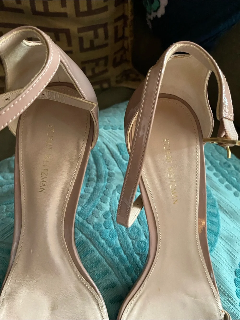 Stuart Weitzman Blush Pink Ankle-Strap Stiletto Sandals